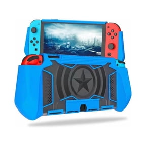 Dockable Case Compatible for Nintendo Switch, TPU Grip Protective Cover Case with Ergonomic Design and Comfort Grip