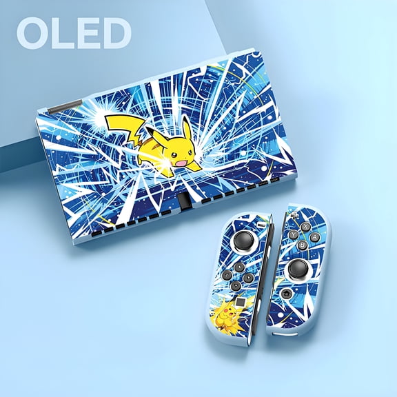 Dockable Case Compatible with Switch OLED, Cute Protective Soft Cover Full Protection for Switch OLED and Joy-Con Controller, Pokemon