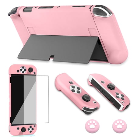 Dockable Case for Nintendo Switch OLED, EEEkit 3 in 1 Protective Cover Case Fit for Nintendo Switch OLED & Joy-Con Controller with Screen Protector and 2 Thumb Grips