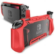 Dockable Case for Nintendo Switch - Mumba TPU Grip Protective Cover Case Compatible with Nintendo Switch Console and Joy-Con Controller Red