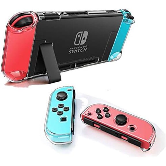 Dockable Clear Case for , 3 in 1 Protective Case Cover for and Joy-Con Controller with Clear Grip Cover Shock-Absorption( Clear,NOT for OLED)