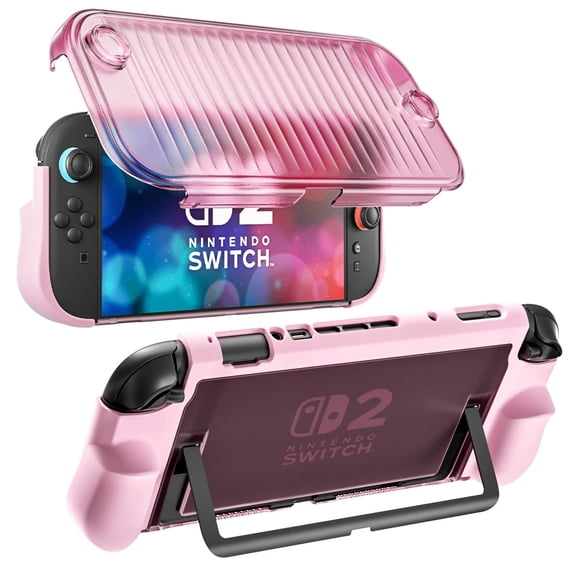 Dockable Clear Case for Nintendo Switch 2 2025, Crystal Protective Cover with Quick-Release Joy-Con Design and TPU Grip for NS2