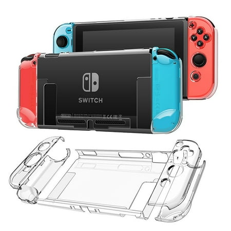 Dockable Clear Case for Nintendo Switch, Clear Protective Case Cover for Nintendo Switch and Joy-Con Controller, Crystal Clear