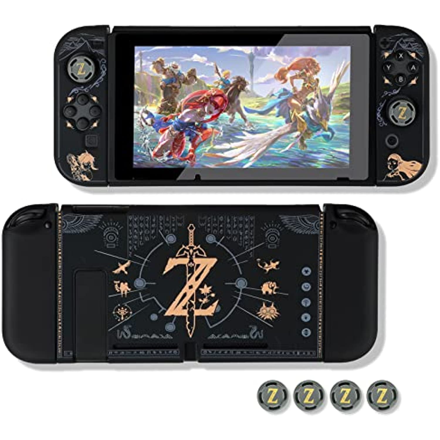 Dockable Protective Case for Switch, Hard Shell Cover with 4