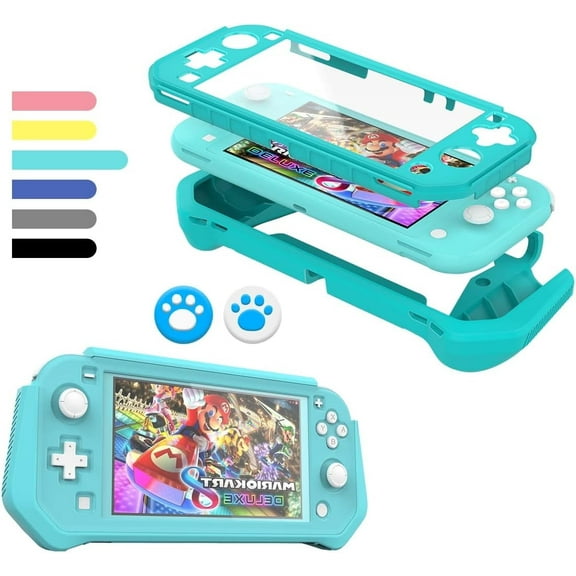 Switch Lite Case Protective Case for Nintendo Switch Lite, Cover Hand Grip with Detachable TPU+Built-in PC Screen,Blue