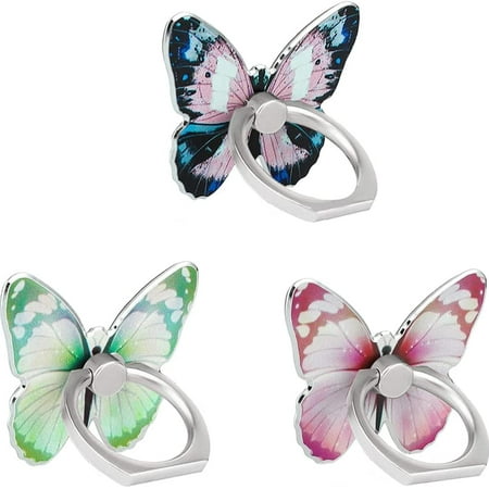 Dockapa Butterfly Phone Ring Stand Holder, 360 Rotation Finger Grip, Compatible with iPhone & More