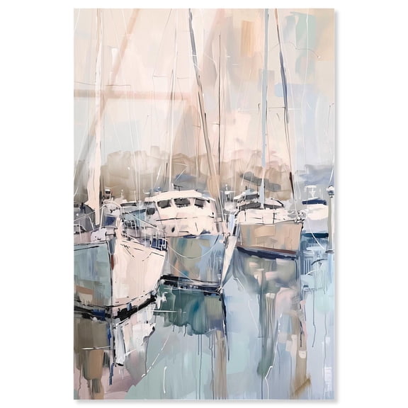 Docked Boats Acrylic Print Coastal Wall Decor by Art Remedy, Ready to Hang, 10 x 15