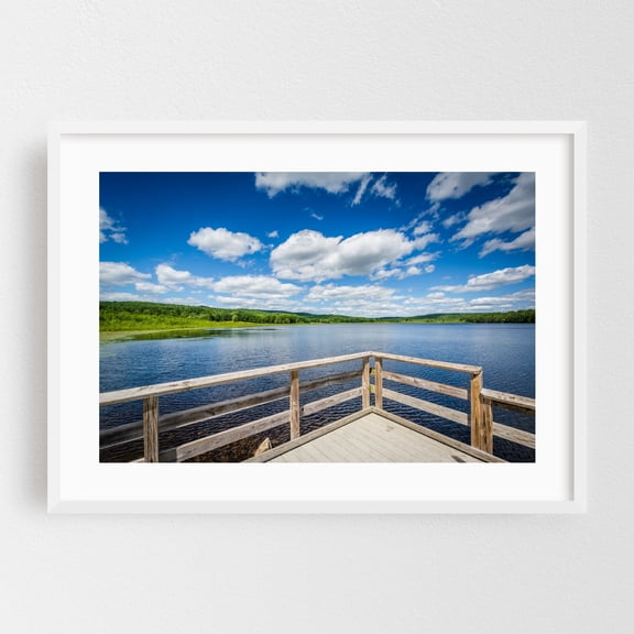Docked at Turtle Pond - Concord New Hampshire Photography White Framed Wall Art Print 20 x 30 inches