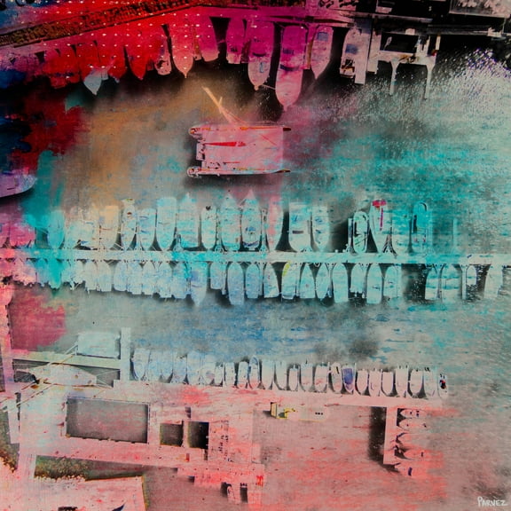 "Docked for the Night" Painting Print on Wrapped Canvas