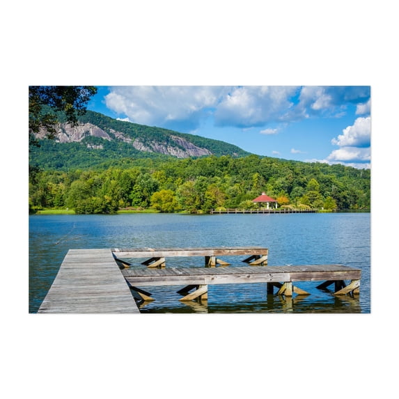 Docked on Lake Lure - Lake Lure North Carolina Photography Unframed Wall Art Print 5 x 7 inches