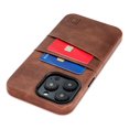 thumbnail image 1 of Dockem Card Case for iPhone 14 Pro Max with Built-in Metal Plate for Magnetic Mounting & 2 Pockets: Exec M2 (Brown), 1 of 10