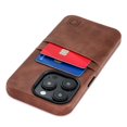 thumbnail image 1 of Dockem Card Case for iPhone 14 Pro with Built-in Metal Plate for Magnetic Mounting & 2 Pockets: Exec M2 (Brown), 1 of 10