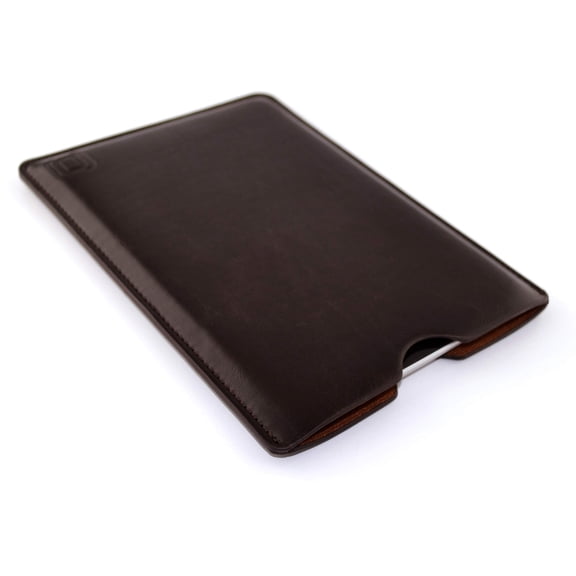 Dockem Executive Sleeve for iPad Mini 6, 5, 4, 3, 2, 1: Premium Dark Brown Synthetic/Vegan Leather, Microfiber Lining, Slim, Simple, Slip-on Tablet Case