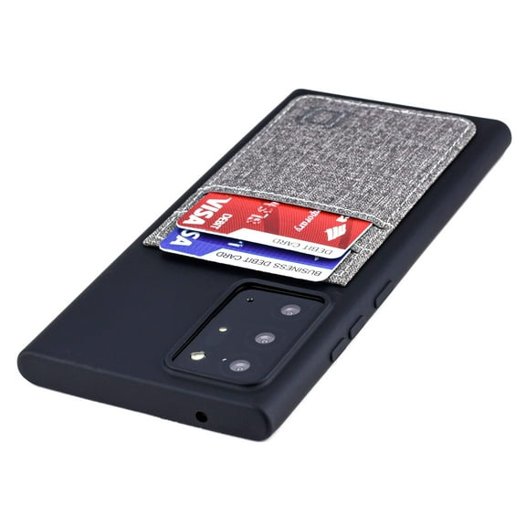 Dockem Galaxy Note 20 Ultra Luxe M2T Wallet Case; Built-in Metal Plate, 2 Card Slots, TPU, Black/Grey