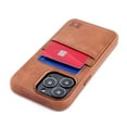 thumbnail image 1 of Dockem Genuine Leather Card Case For iPhone 13 Pro with Built-in Metal Plate for Magnetic Mounting, Stitched-on Wallet with 2 Credit Card Holders (Light Brown, M2GL), 1 of 10