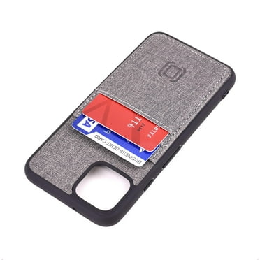 Dockem Google Pixel 4 Luxe M2T Wallet Case; Built-in Metal Plate, 2 Card Slots, Slim TPU, Grey
