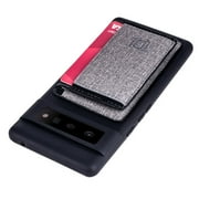 Dockem Google Pixel 6 Pro Luxe MTF Flip Wallet Case; Liquid Silicone Shell, Removable Card Storage with 3 Slots, Black/Grey
