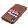 thumbnail image 1 of Dockem Luxe Wallet Case for iPhone X & iPhone XS: Minimalist Card Case with UltraGrip Canvas Style Synthetic Leather, Slim Professional Snap On Cover w/ 2 Card Holder Slots - Brown, 1 of 9
