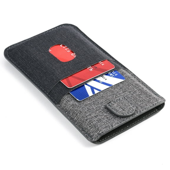 Dockem Luxe Wallet Sleeve 2.0 for iPhone 11 Pro, iPhone Xs & iPhone X: Slim Professional Executive Synthetic Leather Pouch Cover with 4 Card Holder Slots [Black/Grey]