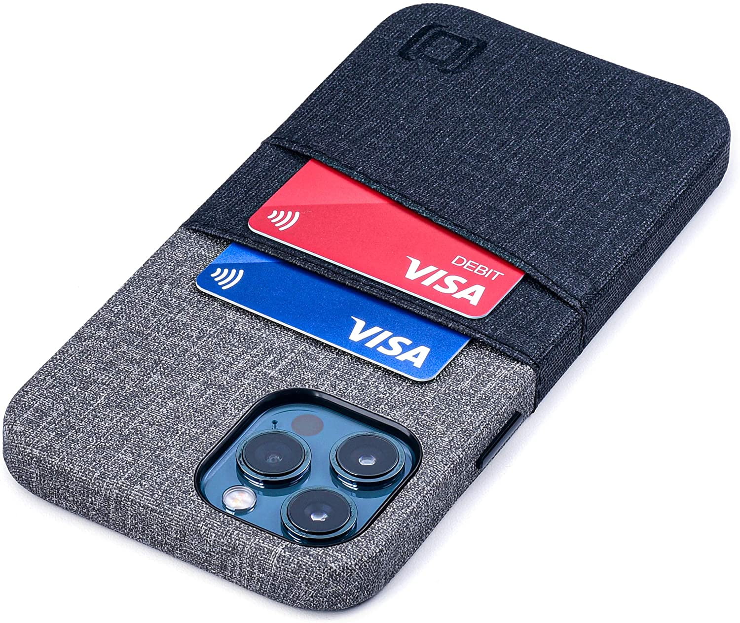 Dockem Custodia per Carte per iPhone 16 Pro con Piastra Metallica Incorporata per Montaggio Magnetico & 2 Tasche: M2 Luxe Custodia a Portafoglio in Pelle Sintetica Stile Tela (Verde