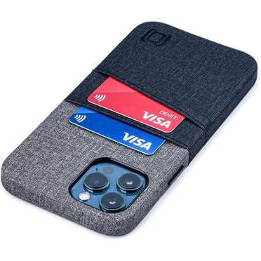 Dockem Wallet Case for iPhone 12 Pro Max; Built-in Metal Plate, 2 Credit Card Slots, Luxe M2, Black/Grey