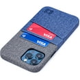 thumbnail image 1 of Dockem Wallet Case for iPhone 12 Pro Max; Built-in Metal Plate, 2 Credit Card Slots, Luxe M2, Blue/Grey, 1 of 8