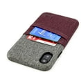 thumbnail image 1 of Dockem Wallet Case for iPhone XR; Built-in Metal Plate, 2 Credit Card Slots, Luxe M2, Maroon/Grey, 1 of 9