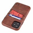 thumbnail image 1 of Dockem iPhone 11 Exec M2 Wallet Case; Built-in Metal Plate, 2 Card Slots, Brown, 1 of 9