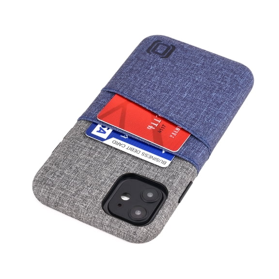Dockem iPhone 11 Luxe M2 Wallet Case; Built-in Metal Plate, 2 Card Holder Slots, Blue/Grey