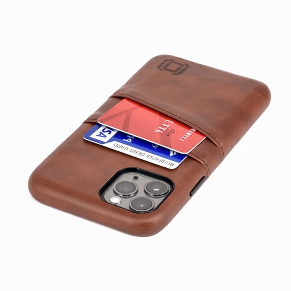 Dockem iPhone 11 Pro Exec M2 Wallet Case; Built-in Metal Plate, 2 Card Slots, Brown