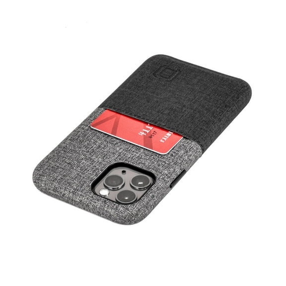 Dockem iPhone 11 Pro Luxe M1 Card Case; Built-in Metal Plate, 1 Lay-Flat Card Slot, Black/Grey