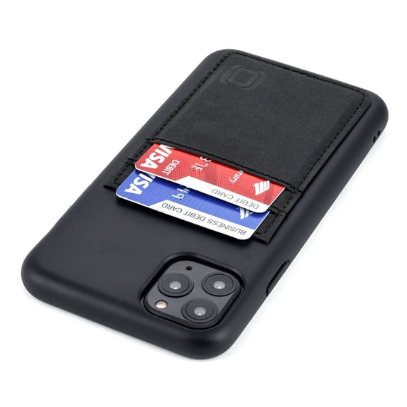 Dockem iPhone 11 Pro Max BIO M2B Wallet Case; Friendly Materials, Built-in Metal Plate, 2 Card Slots, Black/Black