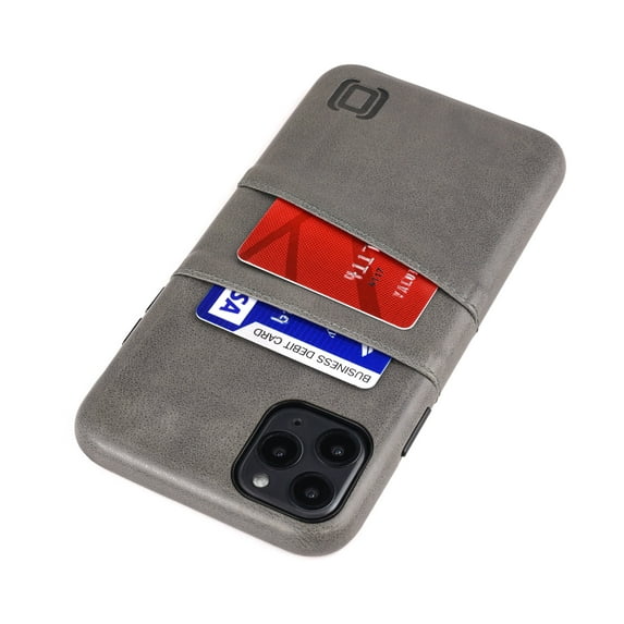 Dockem iPhone 11 Pro Max Exec M2 Wallet Case; Built-in Metal Plate, 2 Card Slots, Grey