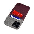thumbnail image 1 of Dockem iPhone 11 Pro Max Luxe M2 Wallet Case; Built-in Metal Plate, 2 Card Holder Slots, Maroon/Grey, 1 of 9