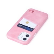 Dockem iPhone 12 / 12 Pro Exec M2 Wallet Case; Built-in Metal Plate, 2 Card Slots, Pink