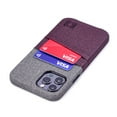 thumbnail image 1 of Dockem iPhone 12 / 12 Pro Luxe M2 Wallet Case; Built-in Metal Plate, 2 Card Slots, Maroon/Grey, 1 of 9
