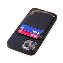 Dockem iPhone 12 / 12 Pro MBL M2T Wallet Case; Built-in Metal Plate, 2 Card Slots, Marble Style, Black/Gold