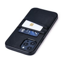 Dockem iPhone 12 Pro Max Exec M2 Wallet Case; Built-in Metal Plate, 2 Card Slots, Black