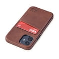 thumbnail image 1 of Dockem iPhone 12 mini Exec M2 Wallet Case; Built-in Metal Plate, 1 Card Slot, Brown, 1 of 9