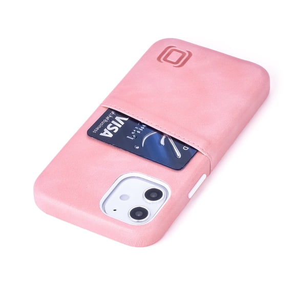 Dockem iPhone 12 mini Exec M2 Wallet Case; Built-in Metal Plate, 1 Card Slot, Pink