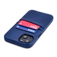 thumbnail image 1 of Dockem iPhone 13 Exec M2 Wallet Case; Built-in Metal Plate, 2 Card Slots, Premium Synthetic Leather, Navy Blue, 1 of 9