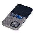 thumbnail image 1 of Dockem iPhone 13 Luxe M1 Card Case; Built-in Metal Plate, 1 Lay-Flat Card Slot, Premium Synthetic Leather, Black/Grey, 1 of 9
