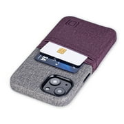 Dockem iPhone 13 Luxe M2 Wallet Case; Built-in Metal Plate, 2 Card Slots, Premium Synthetic Leather, Maroon