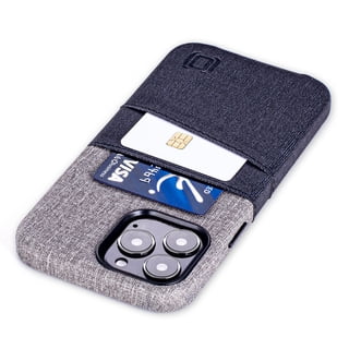 Dockem iPhone 13 Pro Max Luxe M2 Wallet Card Case with Built-in Metal Plate [Black/Grey]