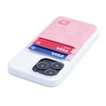 thumbnail image 1 of Dockem iPhone 13 Pro Wallet Card Case; Built-in Metal Plate for Magnetic Mounting, 2 Card Holders, Silicone Exec M2T [White/Pink], 1 of 10