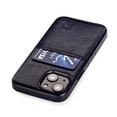 thumbnail image 1 of Dockem iPhone 13 mini Exec M1 Card Case; Built-in Metal Plate, 1 Lay-Flat Card Slot, Premium Synthetic Leather, Black, 1 of 9