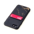 thumbnail image 1 of Dockem iPhone SE 2020 / 8 / 7 MBL M2T Wallet Case; Built-in Metal Plate, 1 Card Slot, Marble Style, Black/Gold, 1 of 9