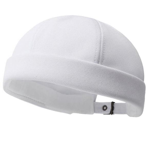 Docker Cap with Textured Woven, Round Brimless Hat with Folded Band ...