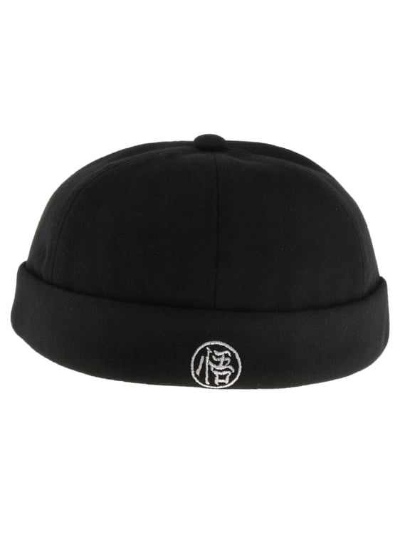 Docker Hat Wool Felt Leon Beanie Adjustable - Black, as described