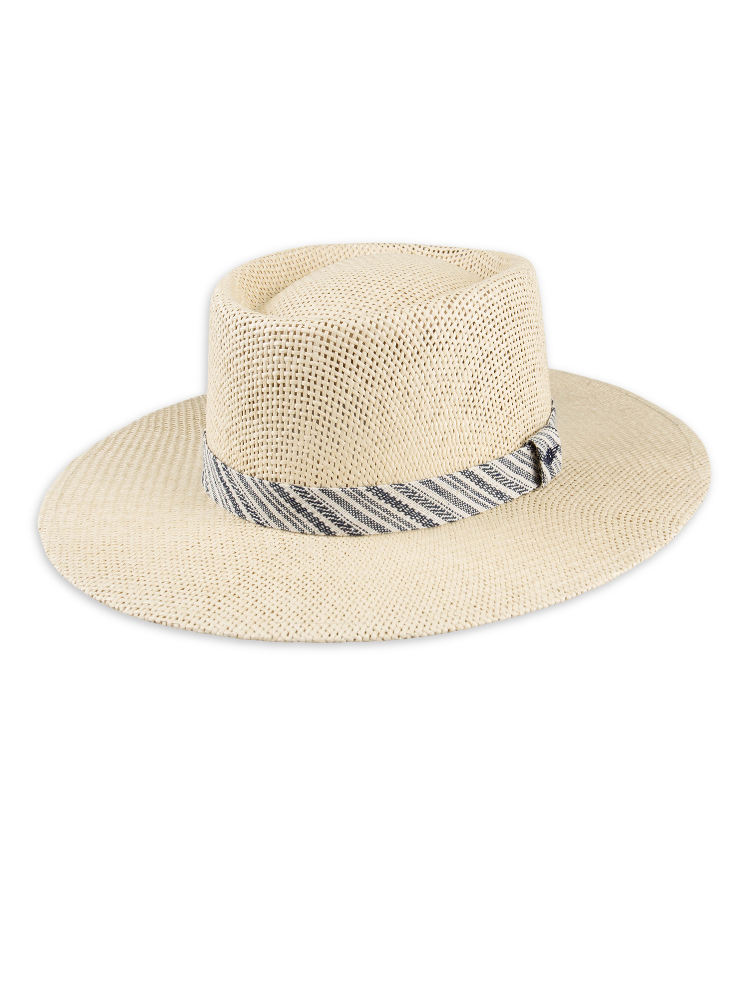 Docker's Men's Straw Gambler Hat with Stripe Band